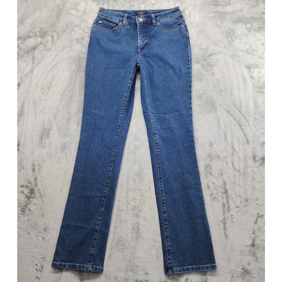 Charter Club Women's Jeans Size 4 Blue Lexington Straight Mid Rise Stretch - Picture 1 of 12